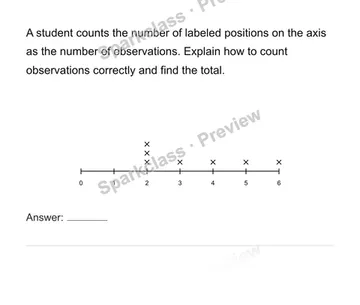 Construct and interpret numerical dot plots — Grade 6 problem preview