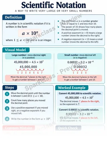 Knowledge Guide · Operations with scientific notation — Grade 8 worksheet preview