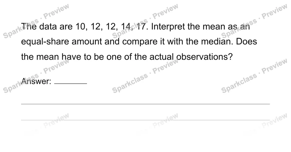 Compute and interpret mean and median — page 1
