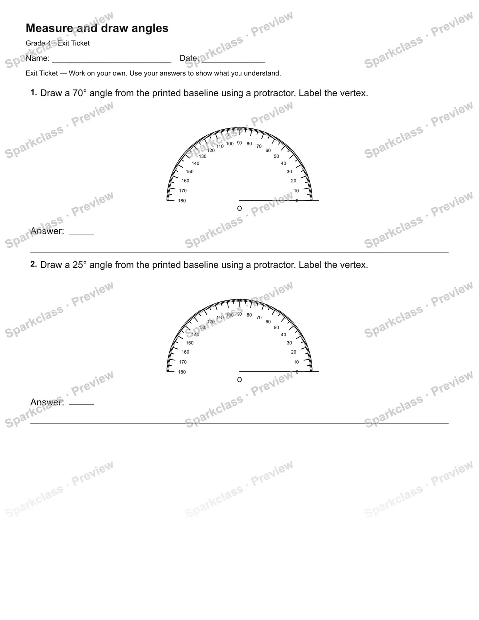 Measure and draw angles — Exit Ticket — page 2
