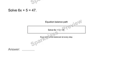 Solve a two-step equation — Grade 8 problem preview