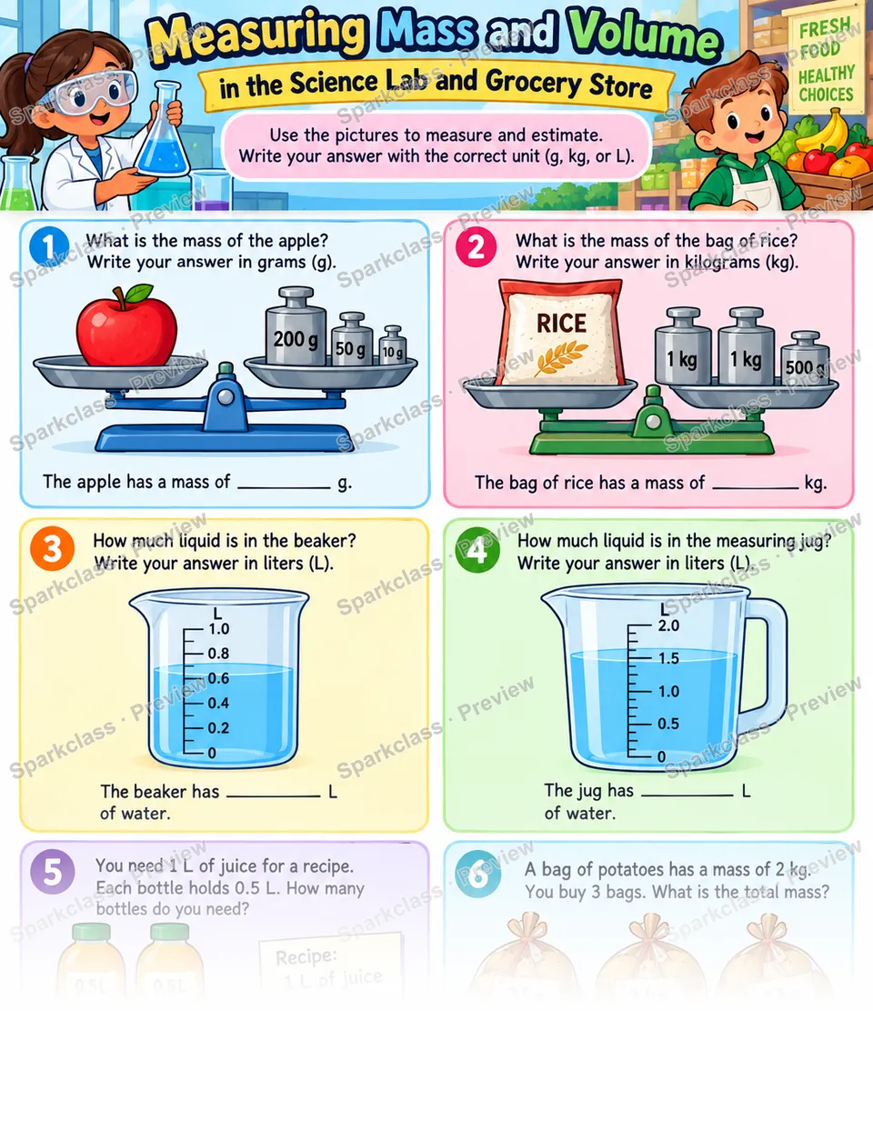 Mass and Volume Lab — page 1