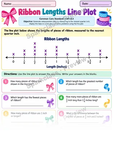 Solve Line Plot 01 — Grade 3 worksheet preview