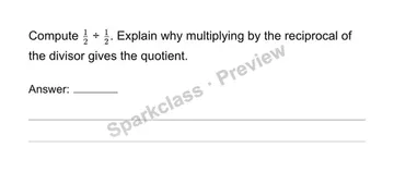 Compute and explain fraction division — Grade 6 problem preview
