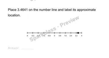 Place real numbers on a number line — Grade 8 problem preview