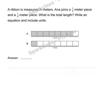 Solve fraction addition and subtraction stories — Grade 4 problem preview