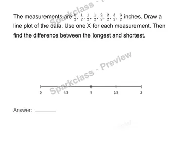Represent and interpret fractional measurements — Grade 4 problem preview