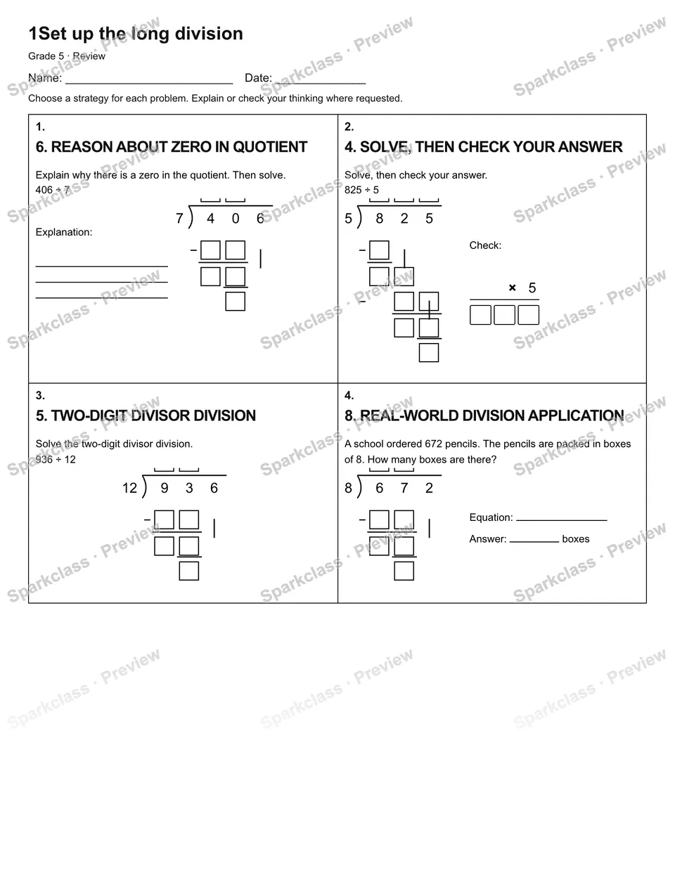 1Set up the long division — Review — page 1