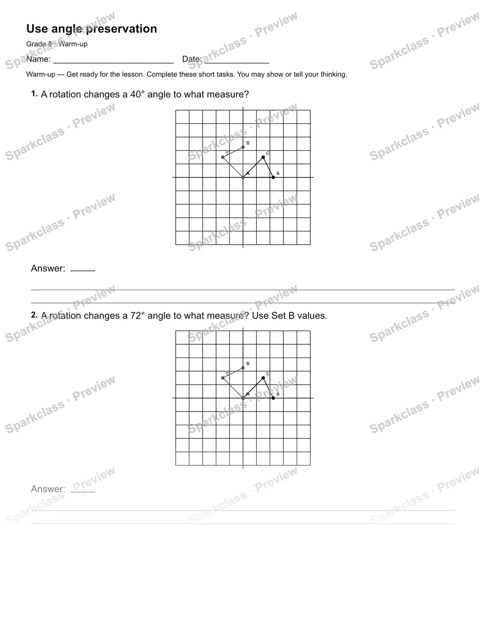 Use angle preservation — Warm-up — page 1