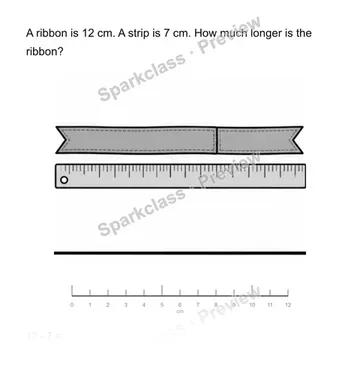 Compare lengths — Grade 2 problem preview