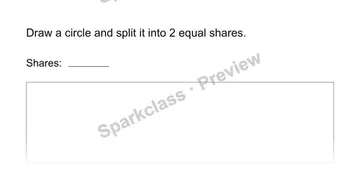 Split a circle — Grade 1 problem preview