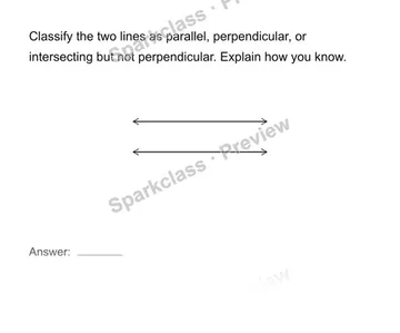 Identify parallel and perpendicular lines — Grade 4 problem preview