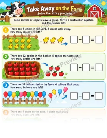 Take From Unknown Result — Grade 1 worksheet preview