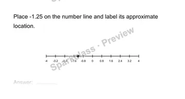Place real numbers on a number line — Grade 8 problem preview