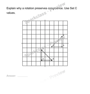 Justify congruence by transformations — Grade 8 problem preview