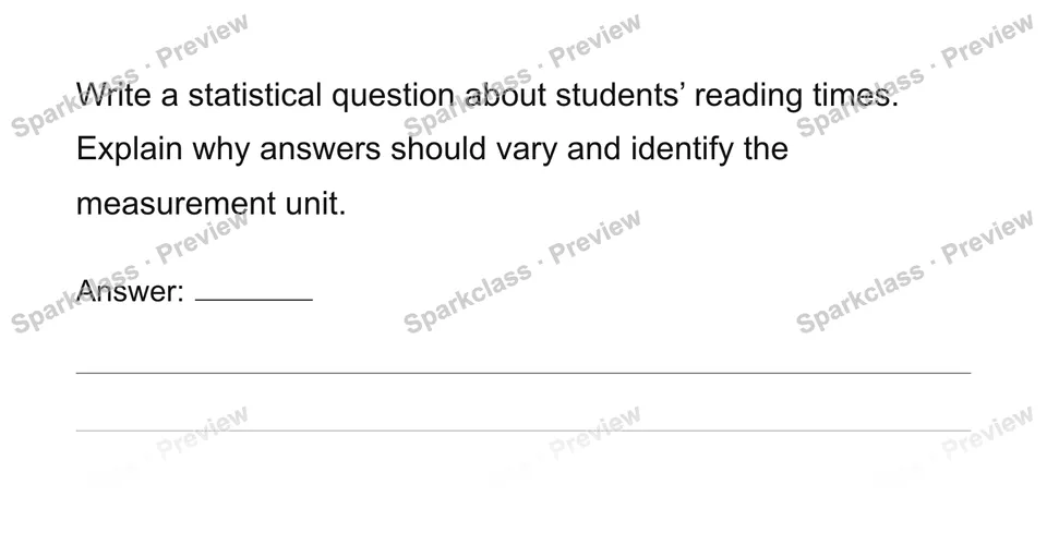 Recognize statistical questions, observations and units — page 1