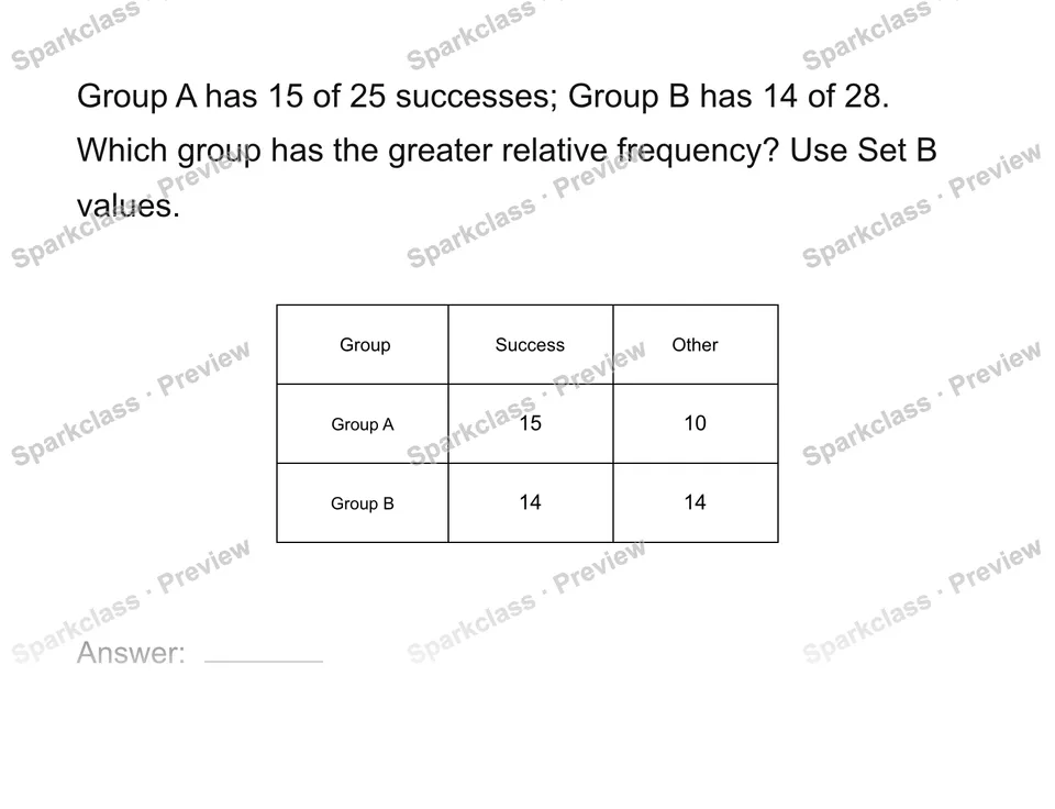 Compare relative frequencies — page 1
