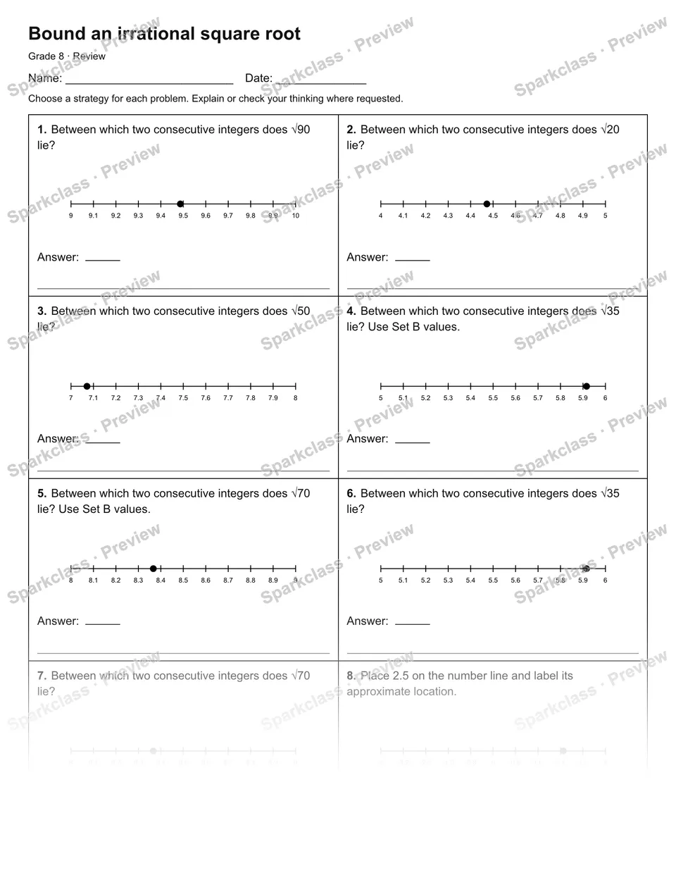Bound an irrational square root — Review — page 1