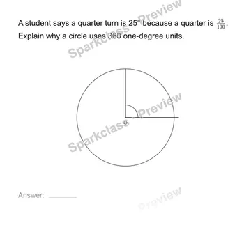 Connect angle measures to a circle — Grade 4 problem preview