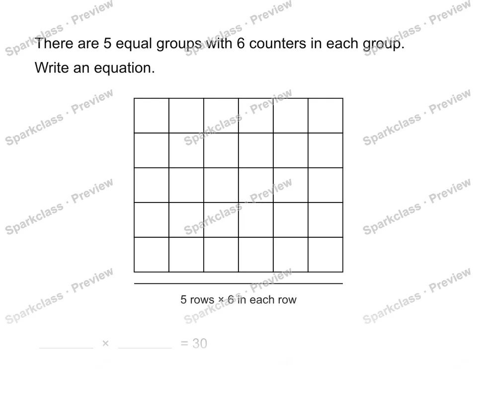 Write the multiplication equation — page 1