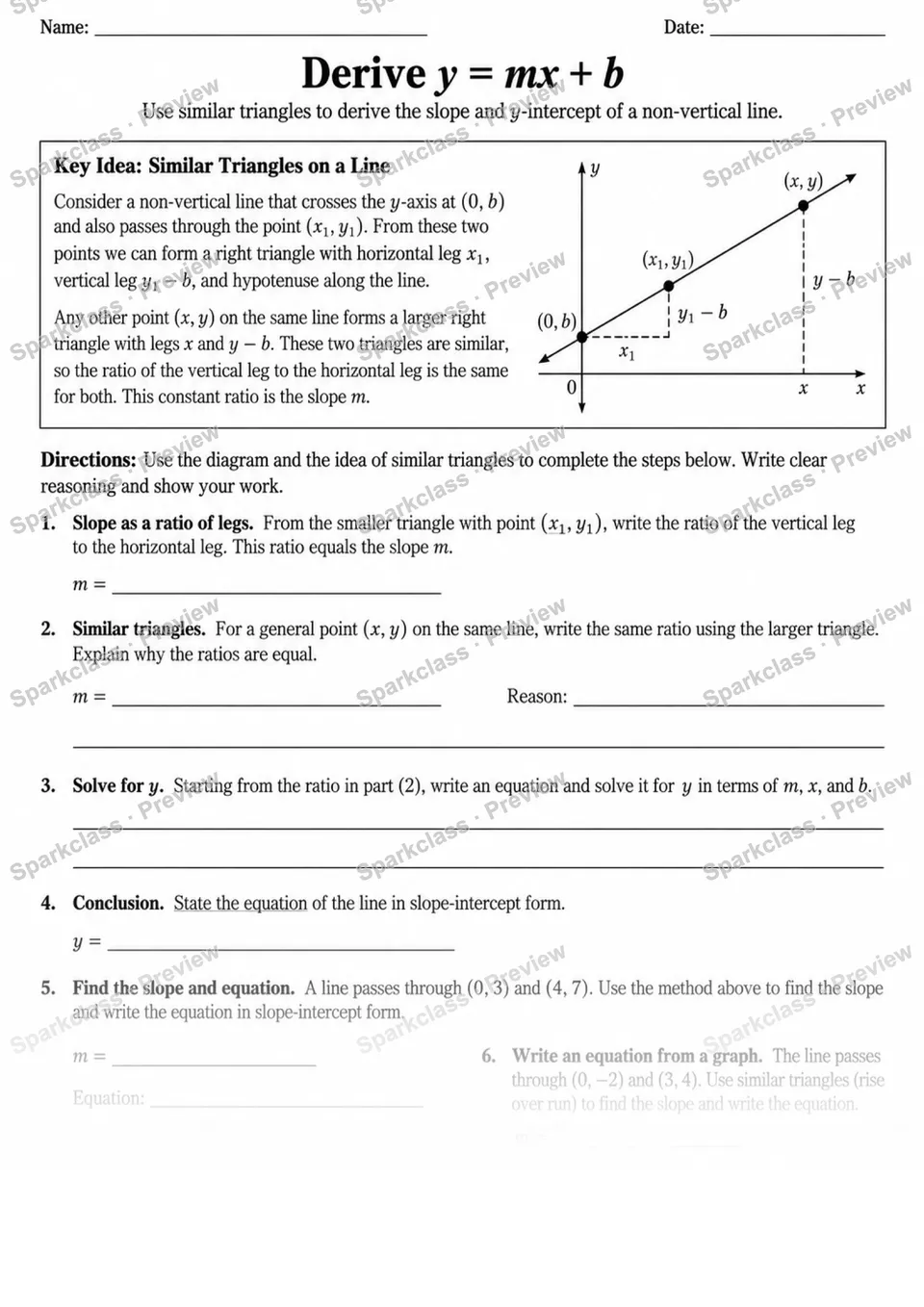 8.EE.B.6 · Derive the equation y = mx + b — page 1
