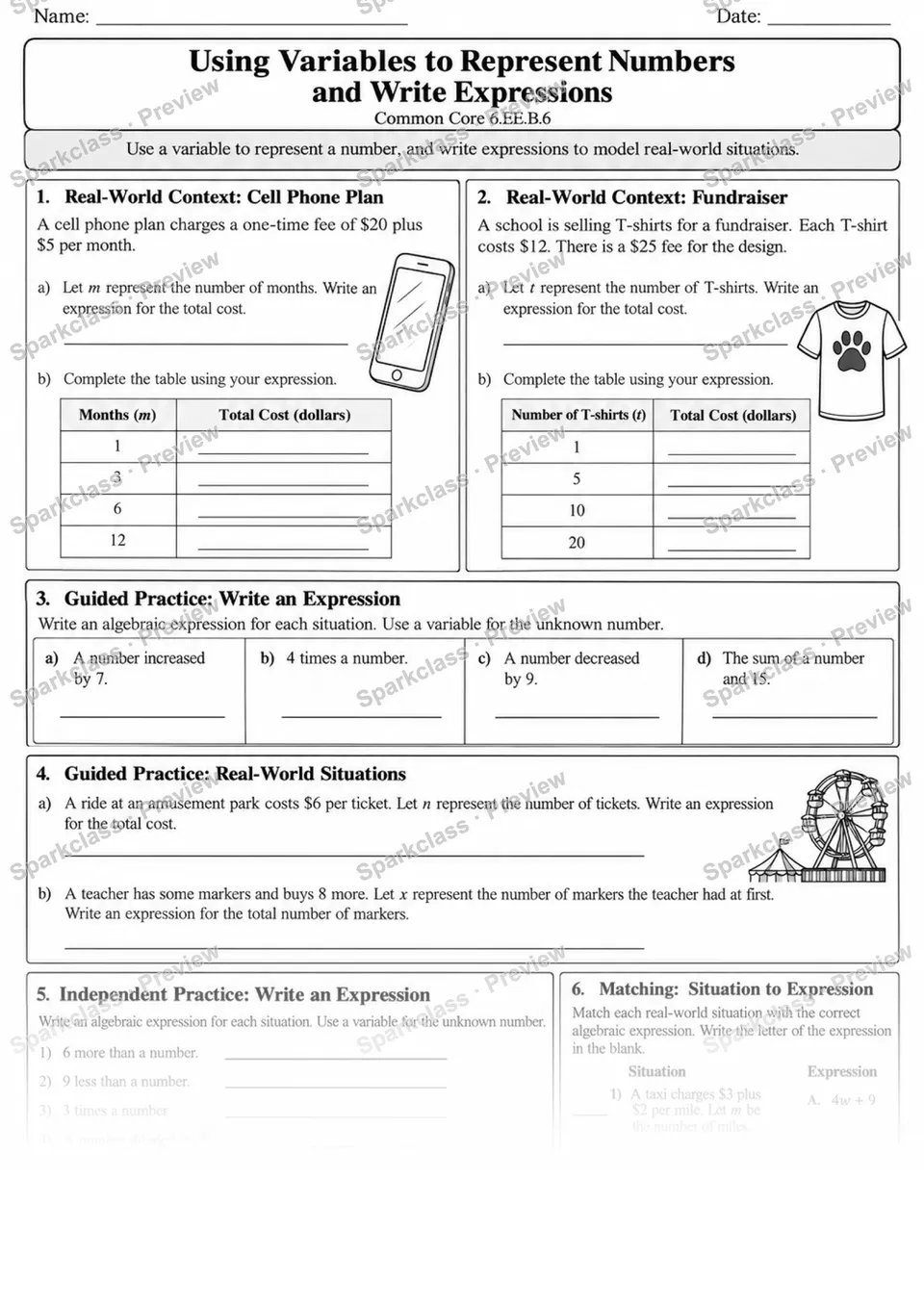 6 Variables Expressions Real World — page 1