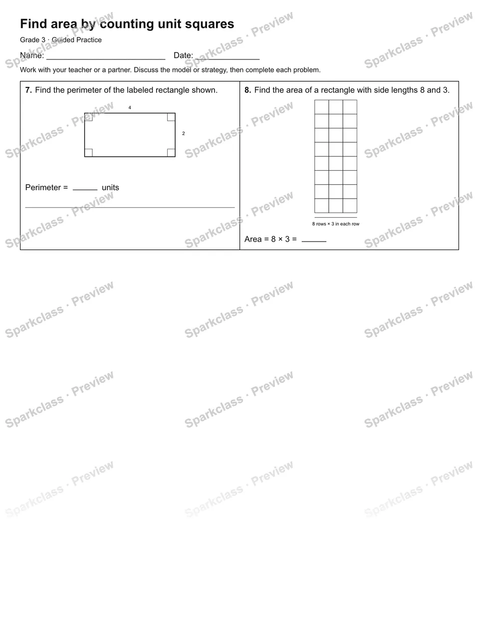 Find area by counting unit squares — Guided Practice — page 2