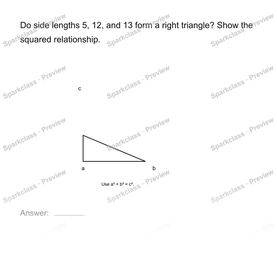 Test for a right triangle — page 1