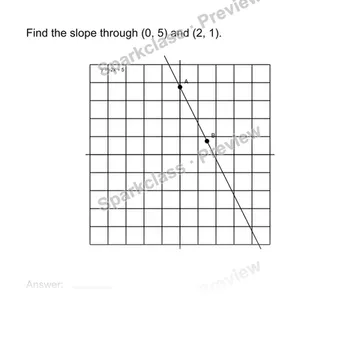 Find slope from two points — Grade 8 problem preview
