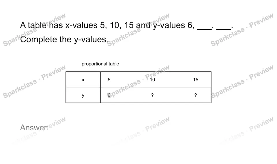 Extend a proportional table — page 1