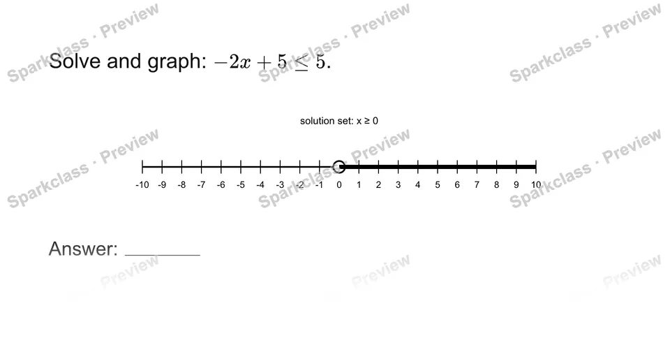 Solve a two-step inequality — page 1