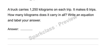 Truck deliveries — Grade 4 problem preview