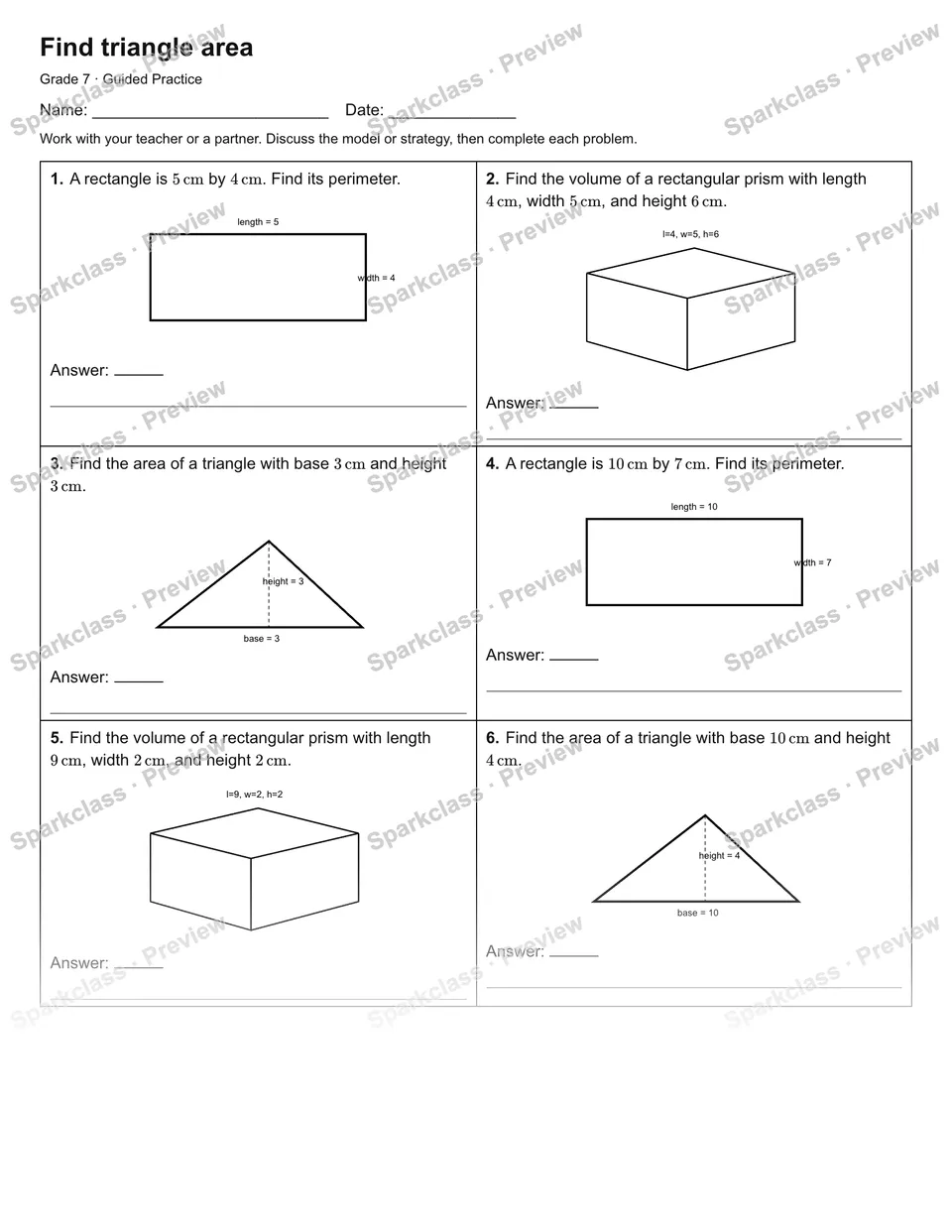 Find triangle area — Guided Practice — page 1