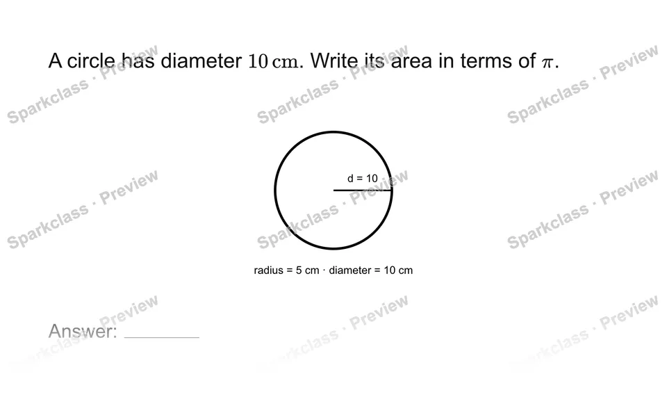Find area in exact form — page 1