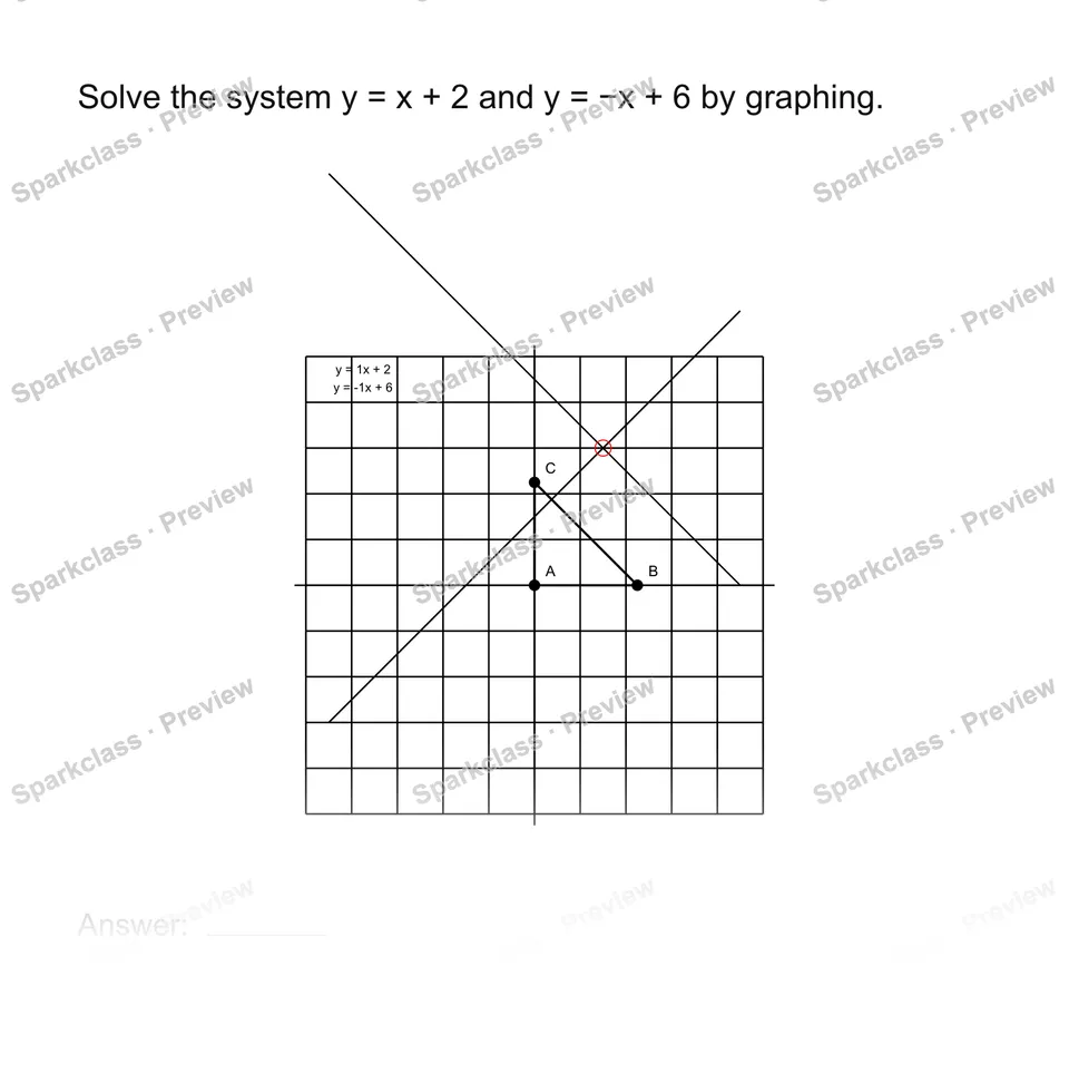 Solve a system by graphing — page 1