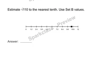 Estimate a real-number expression — Grade 8 problem preview