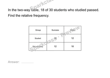 Read a two-way table — Grade 8 problem preview