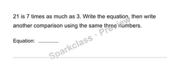 Translate comparison language — Grade 4 problem preview