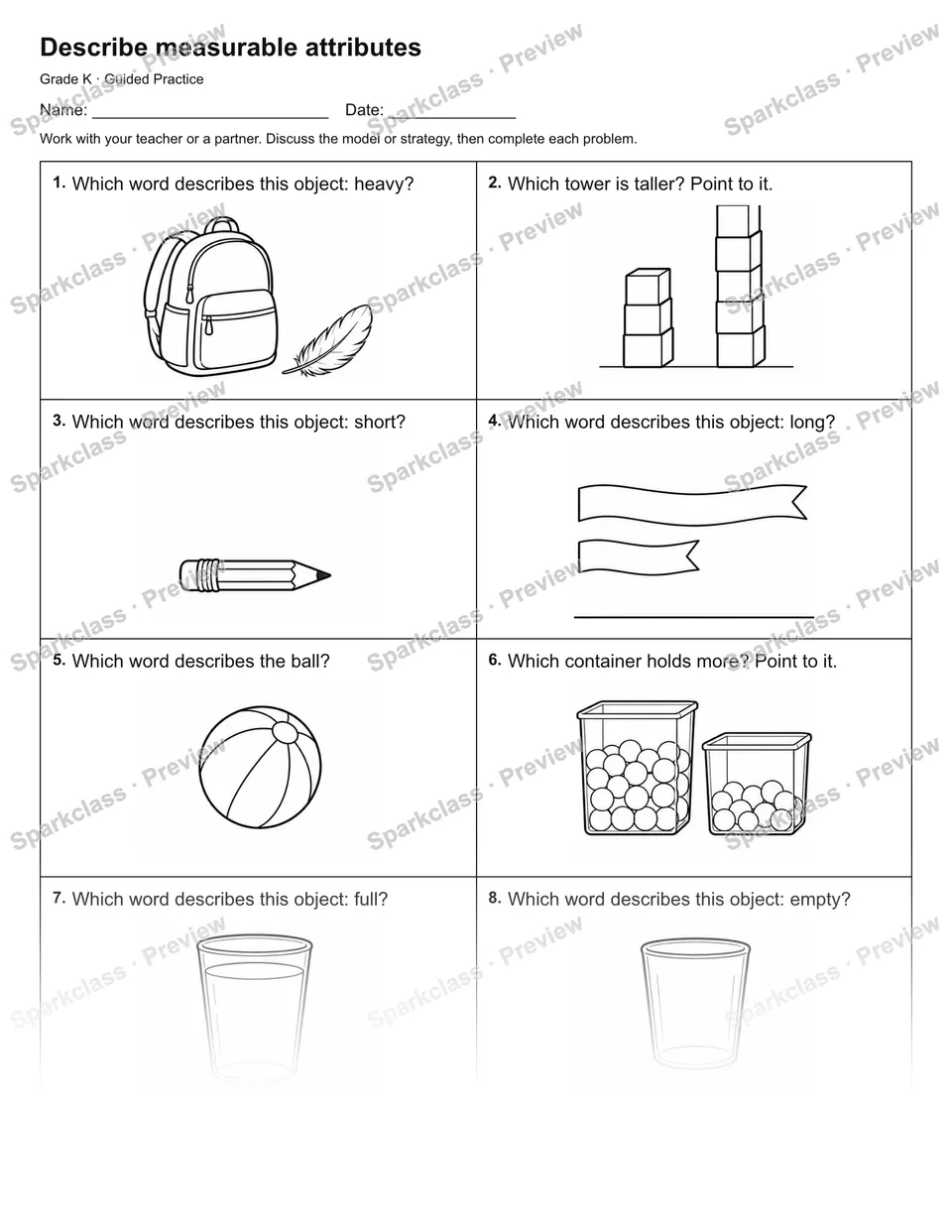 Describe measurable attributes — Guided Practice — page 1