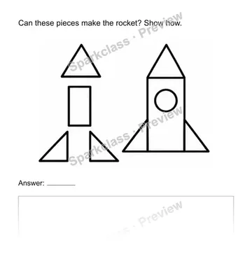 Compose simple shapes — Kindergarten problem preview