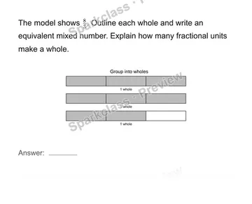 Group fractional units into wholes — Grade 4 problem preview