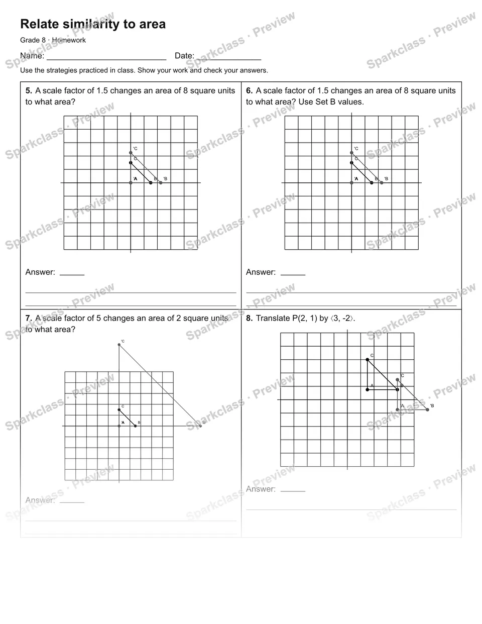 Relate similarity to area — Homework — page 2