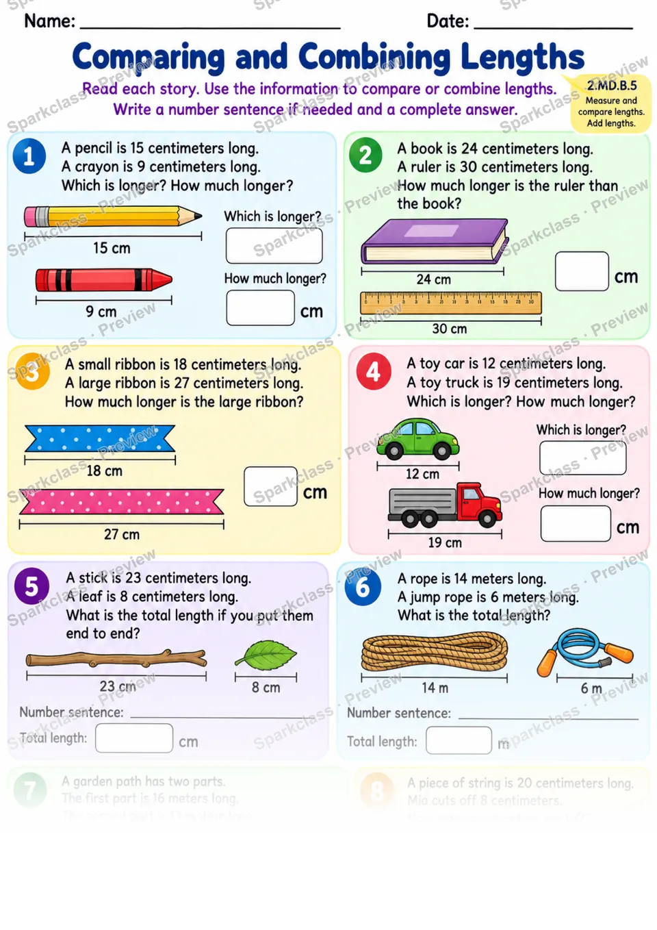 2.MD.B.5 · Length Word Problems Independent — page 1