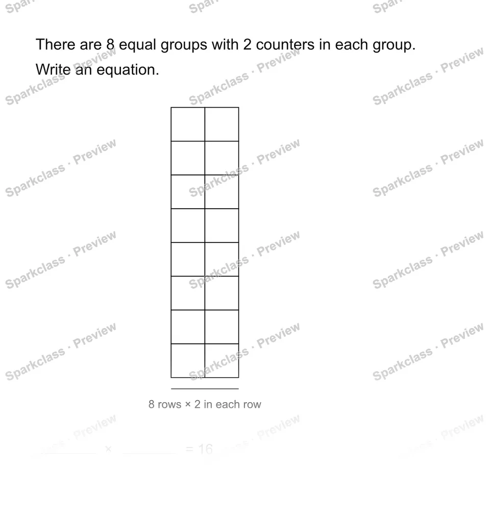 Write the multiplication equation — page 1