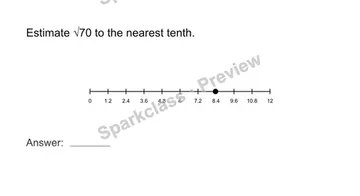 Estimate a real-number expression — Grade 8 problem preview
