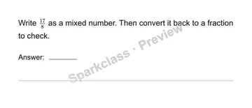 Rename fractions greater than one — Grade 4 problem preview