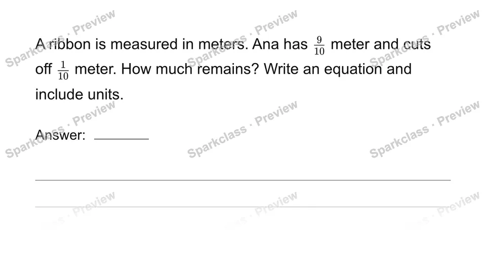 Solve fraction addition and subtraction stories — page 1