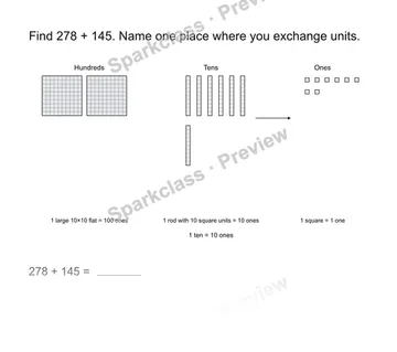 Explain an exchange in addition — Grade 2 problem preview