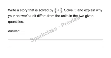 Apply fraction division in contexts — Grade 6 problem preview