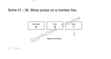 Use a number line — Grade 2 problem preview